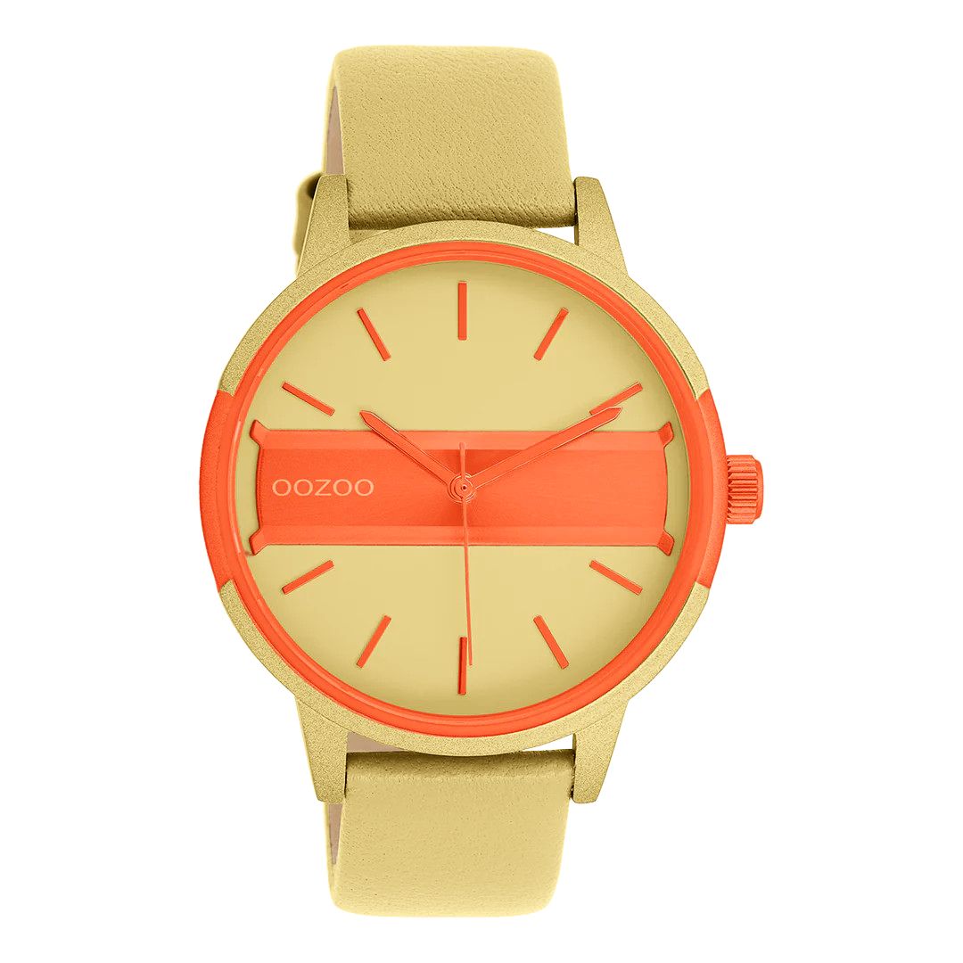 Oozoo Damenuhr C11457 Ocker/Orange Lederband 42 mm