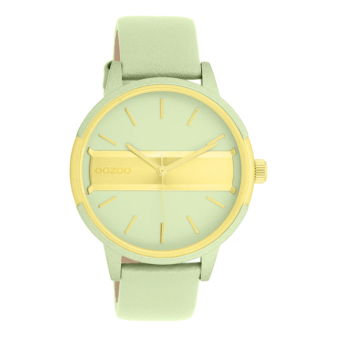 Oozoo Damenuhr C11458 Hellgrün Lederband 42 mm